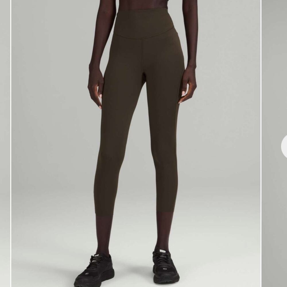 Lululemon Base Pace High-Rise Crop Leggings 23" in dark olive green Size 12